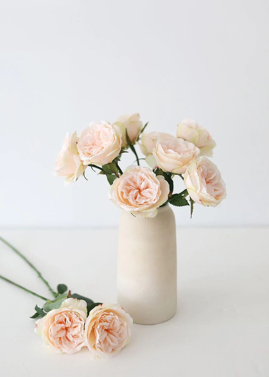 Peach Artificial English Cabbage Rose - 20.5 | Afloral