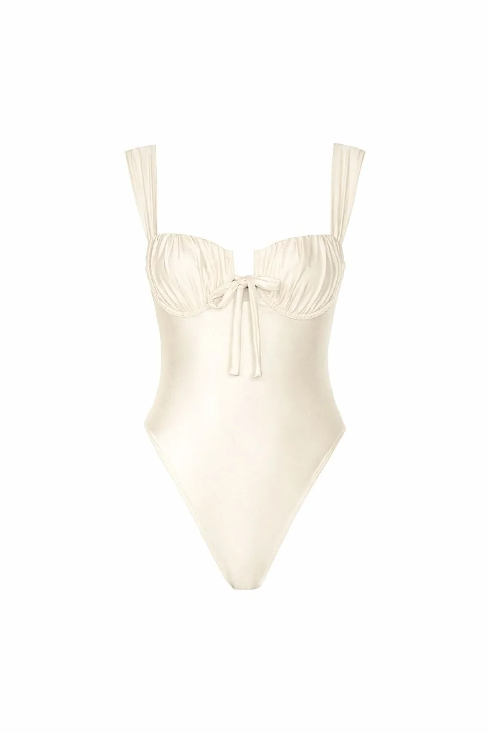 Cream Silkie Tropez Tie-Up One-Piece | Montce