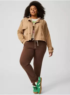 Lightweight Twill Crop Trench | Torrid (US & Canada)