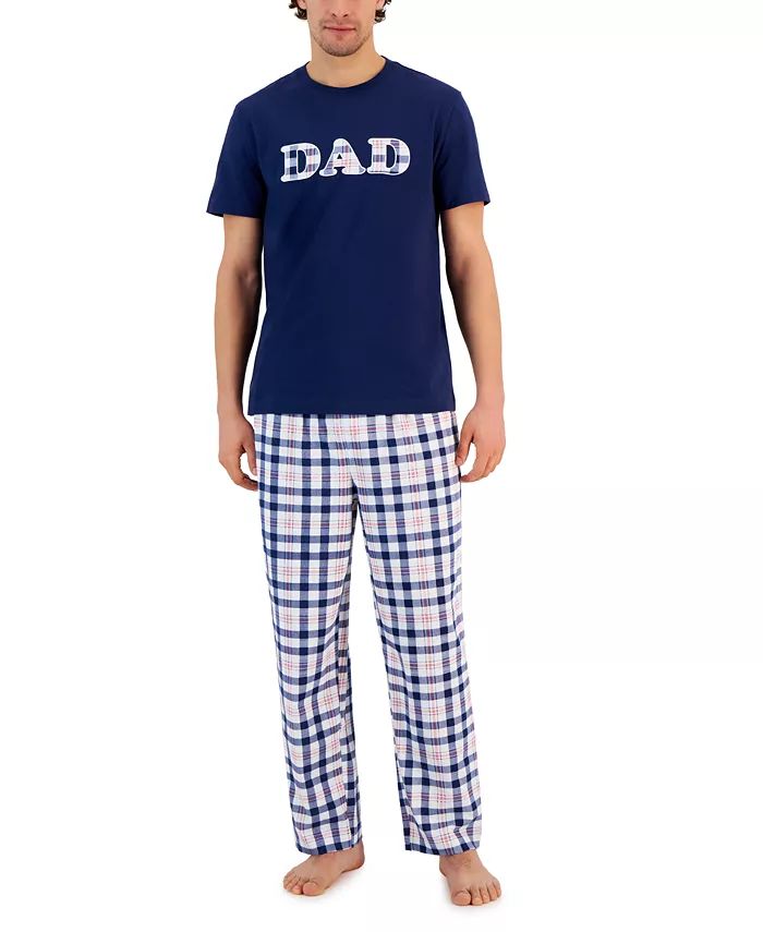 Men's Dad Plaid Mix It Pajama Set, Created for Macy's | Macys (US)