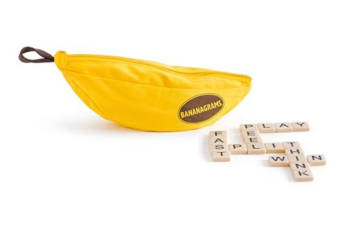 Bananagrams Classic Word Game – Fast-Paced Spelling & Anagram, Family & Travel Game , 144 Letter Tiles in Portable Banana Pouch, 1–8 Players, Educational Wordplay Fun for Ages 7+ | Amazon (US)