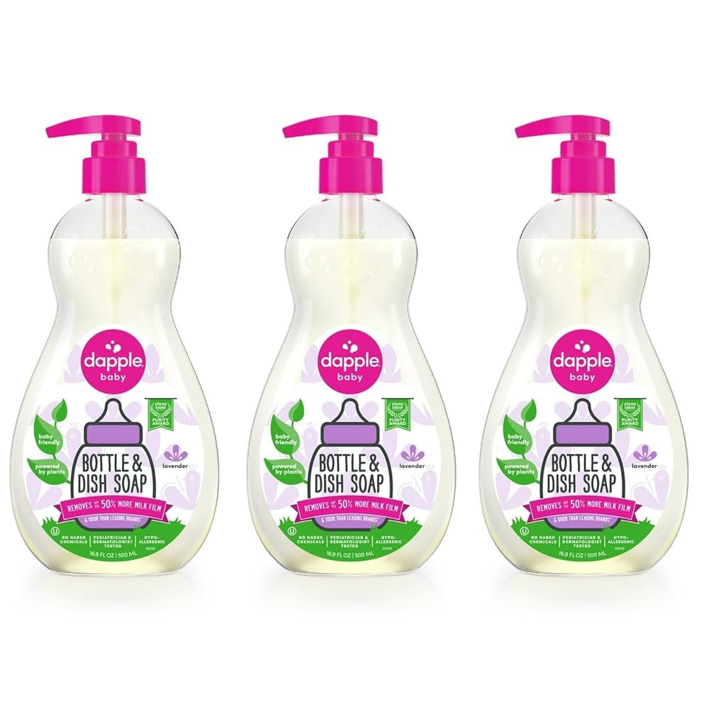 Dapple Baby Bottle Soap, Hypoallergenic Dish Soap for Baby Bottles, Powered by Plants, Lavender, ... | Amazon (US)