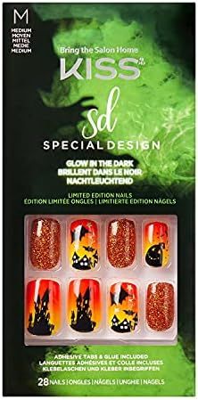 Kiss Halloween Special Design Nails - Twilight Zone, Medium Length, Square Shape, 28 Fake Nails | Amazon (US)