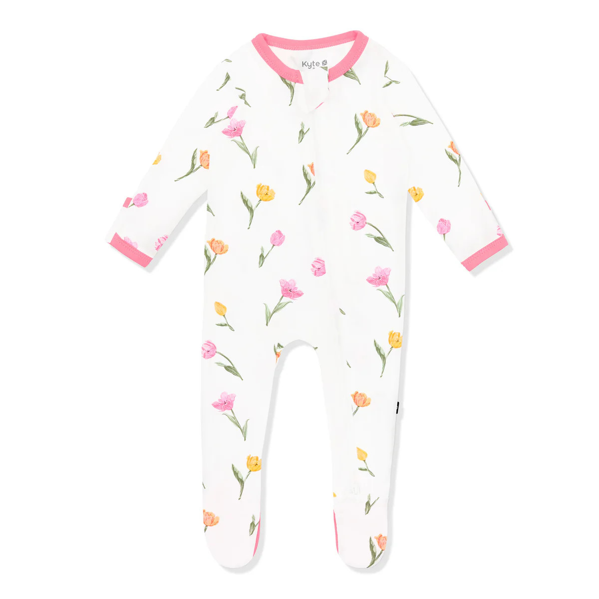 Zippered Footie in Tulip | Kyte Baby