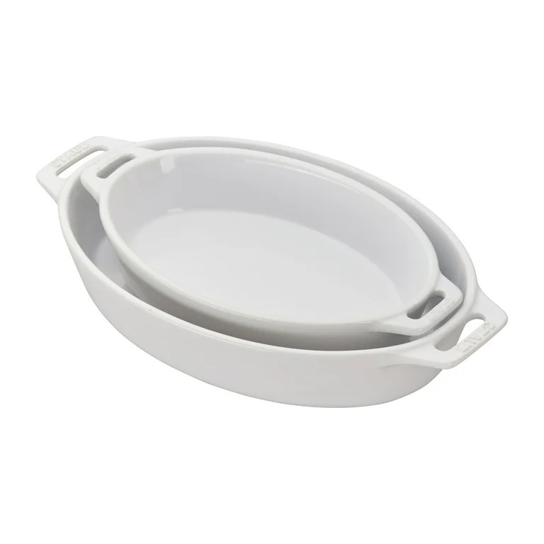 Staub Ceramic 2-pc Oval Baking Dish Set - White | Walmart (US)