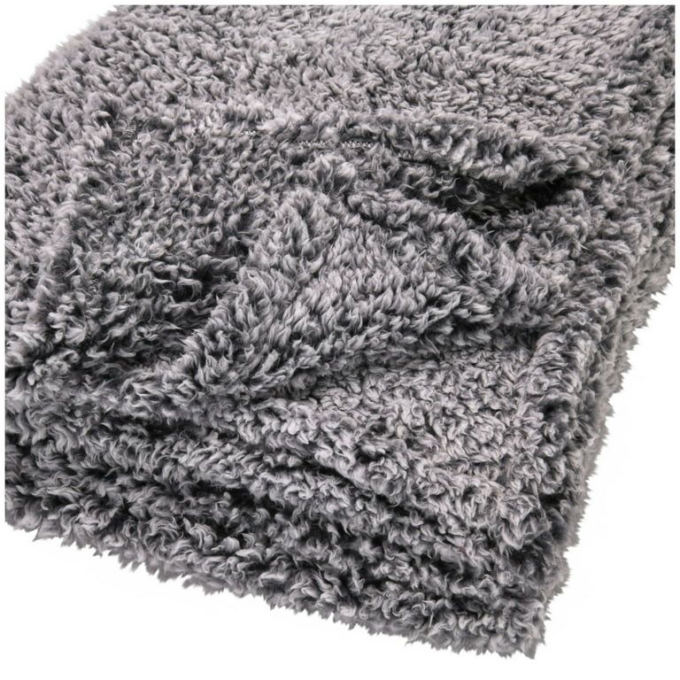 Mainstays Extra Plush Lightweight Sherpa Throw Blanket, 50" X 60", Gray | Walmart (US)