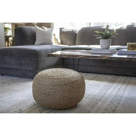 Decor Therapy Natural Jute Woven Round Floor Pouf | Walmart (US)