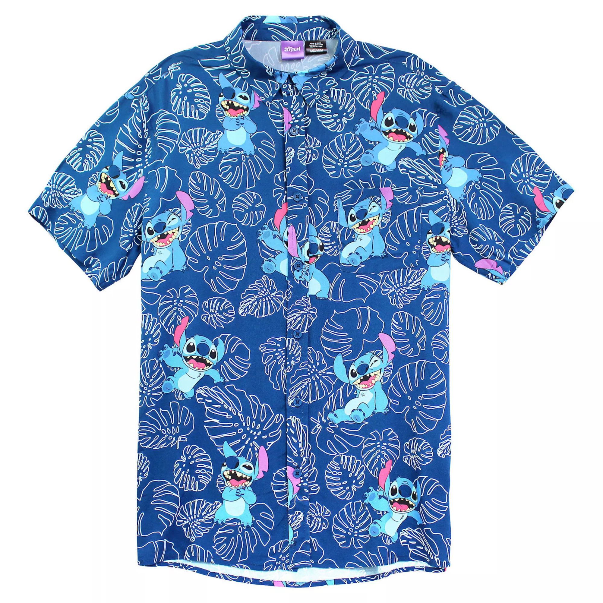 Disney's Lilo & Stitch Men's Happy Mode Stitch Button Up | Kohl's