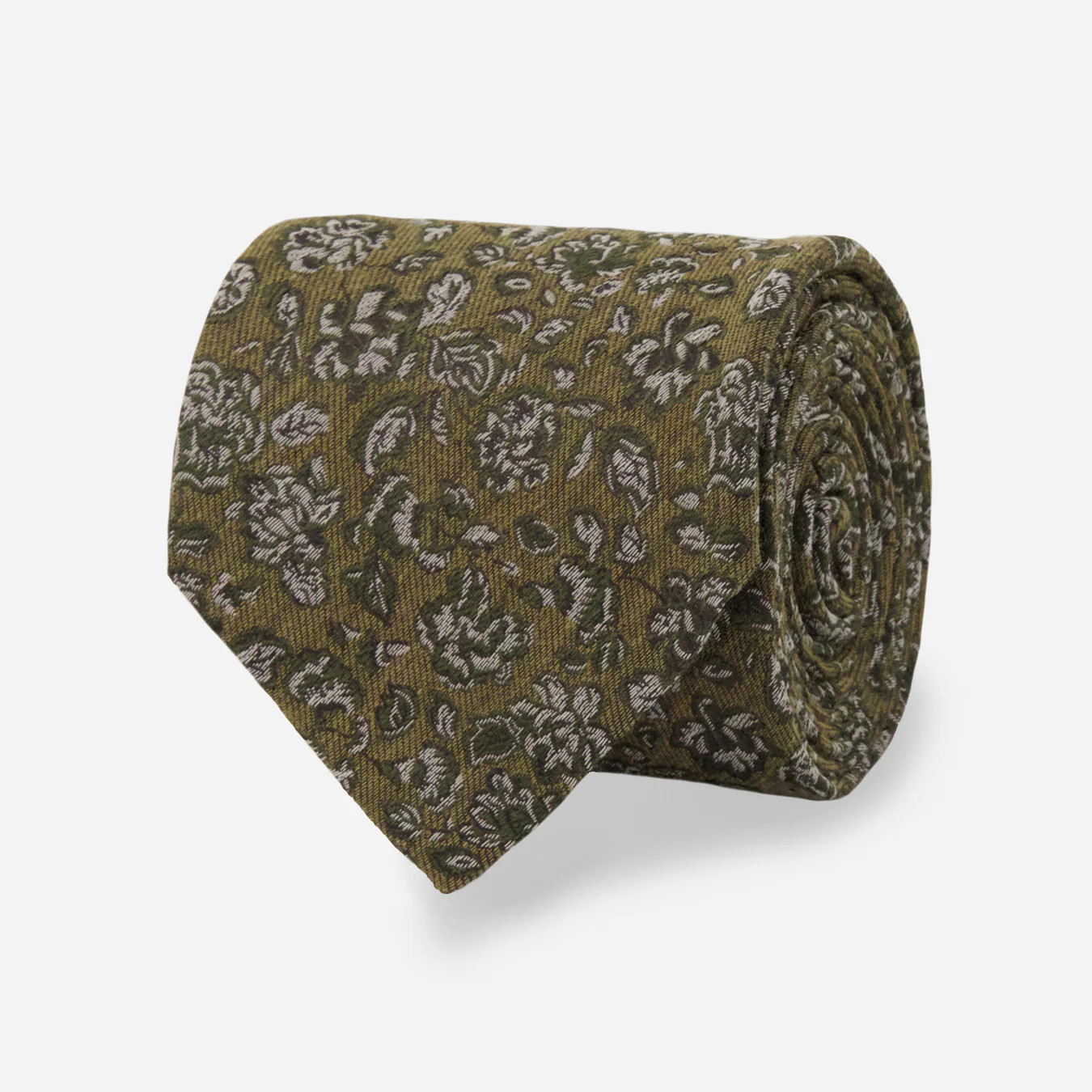 Capri Floral Olive Green Tie | Silk Ties | The Tie Bar | The Tie Bar