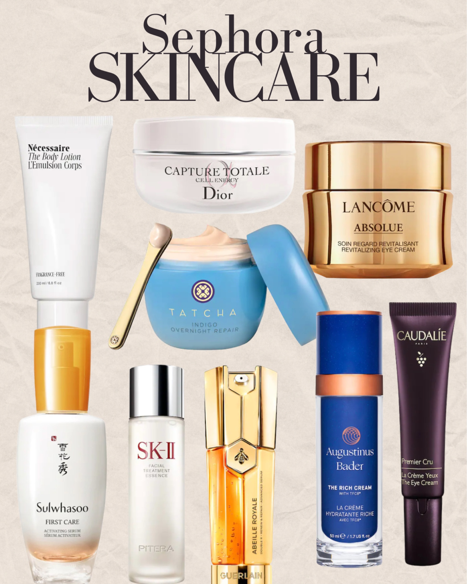Sephora skincare, necessaire, Dior, sulwhasoo, Lancôme, caudalie, tatcha, guerlain, 

#LTKSeasonal #LTKbeauty #LTKunder100