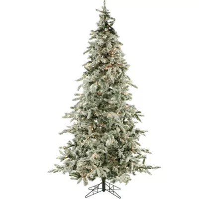 Fraser Hill Farm 9-Foot Pre-Lit Clear LED Flocked Mountain Pine Artificial Christmas Tree | Bed B... | Bed Bath & Beyond