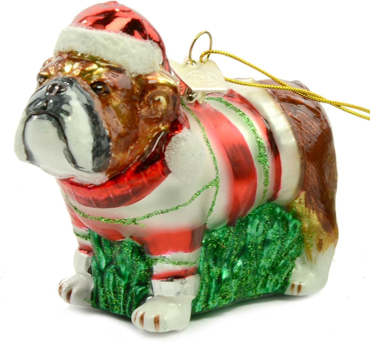 Noble Gems Kurt Adler 3-1/2-Inch Glass Bulldog Ornament, Christmas | Amazon (US)