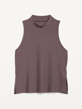 PowerSoft Rib-Knit Mock-Neck Sleeveless Top for Women | Old Navy (US)