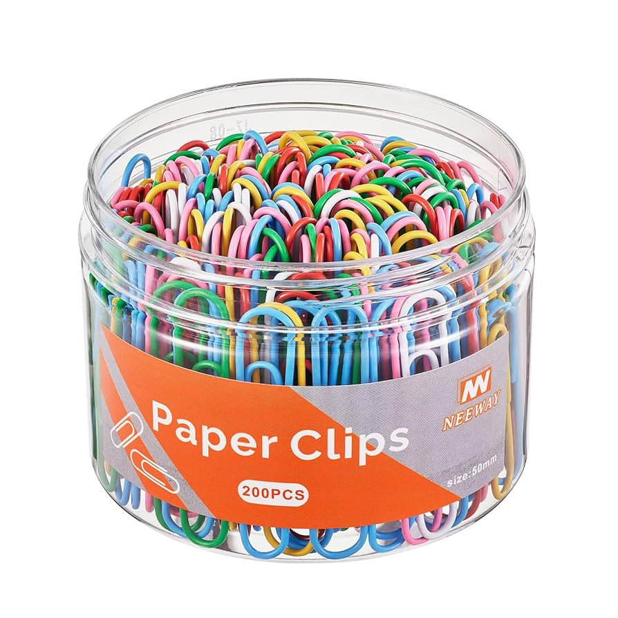NEEWAY 200pcs Colored Paper Clips, 2 Inch Large Paper Clip, Jumbo Paperclips, Paper Clips Assorte... | Amazon (US)