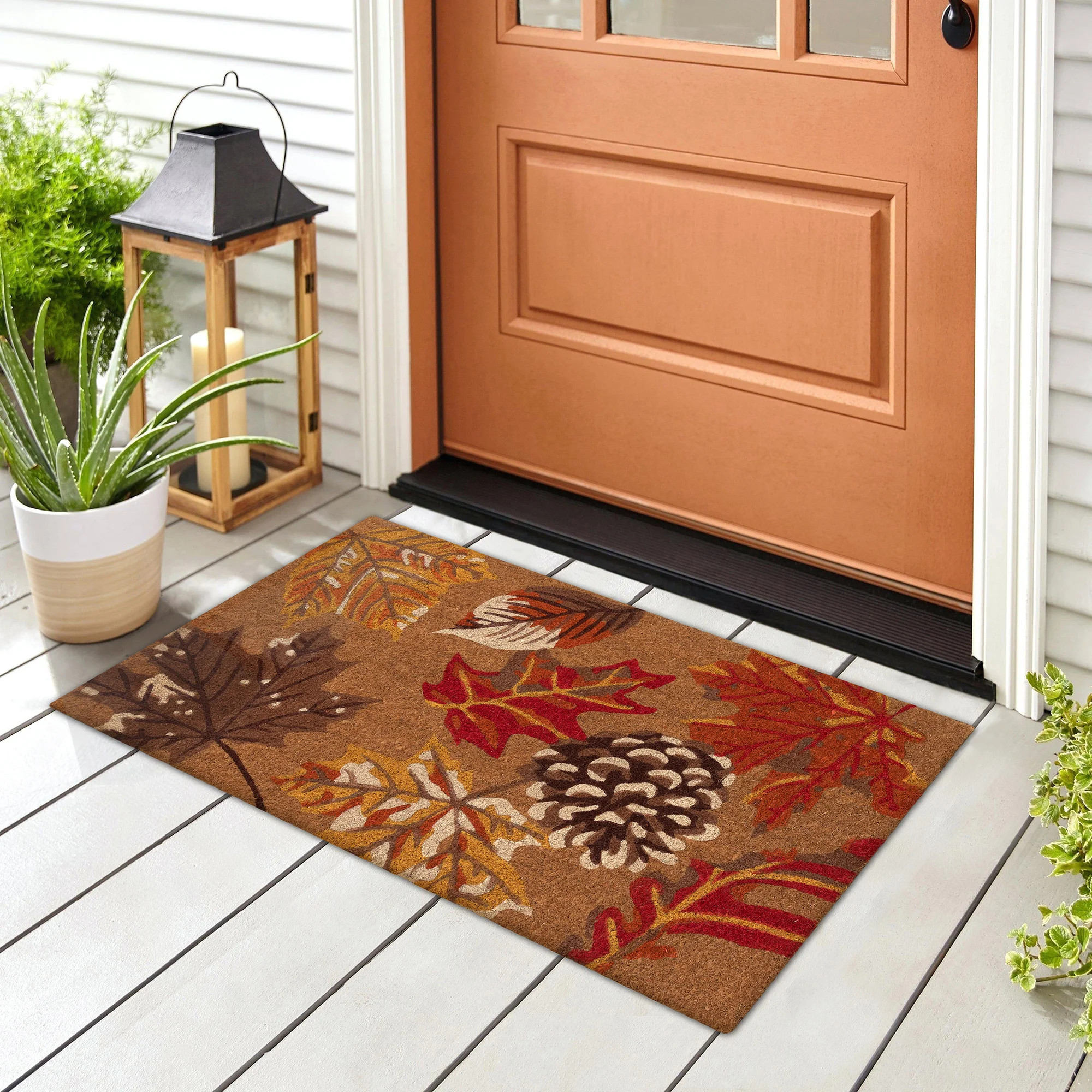 Jaylnn Leaves Non-Slip Outdoor Door Mat | Wayfair North America