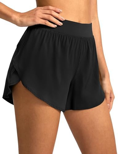 Soothfeel High Waisted Athletic Running Shorts for Women Dolphin Short High Split Quick Dry Gym W... | Amazon (US)