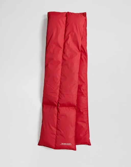 The New County Puffer Scarf In Red | ASOS UK