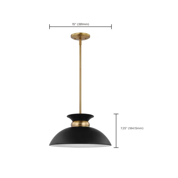 Giles 1-Light Dimmable Metal Dome Pendant with Adjustable Height | Wayfair North America
