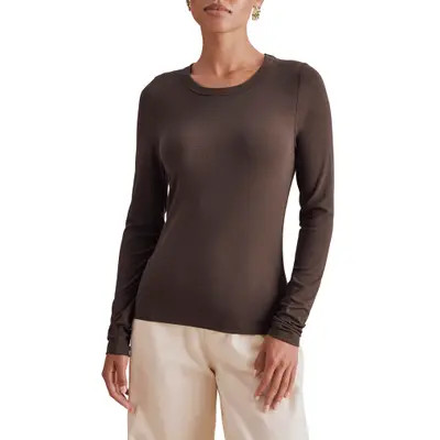 Splendid x @cellajaneblog Long Sleeve Layering T-Shirt in Rosewood at Nordstrom, Size X-Large | Nordstrom