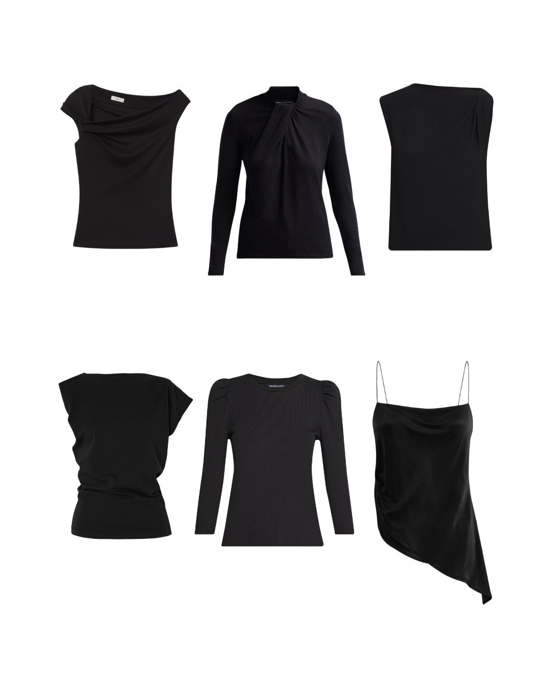 Elevated black tops that make any outfit look instantly chic. 🖤 Perfect with trousers, denim, or skirts.

black tops, elevated basics, chic tops, going out tops, date night tops, workwear, minimalist style, classic style, wardrobe essentials, pre fall fashion, fall outfits, black blouse, satin top, draped top, LTK finds

#LTKootd #LTKOver40