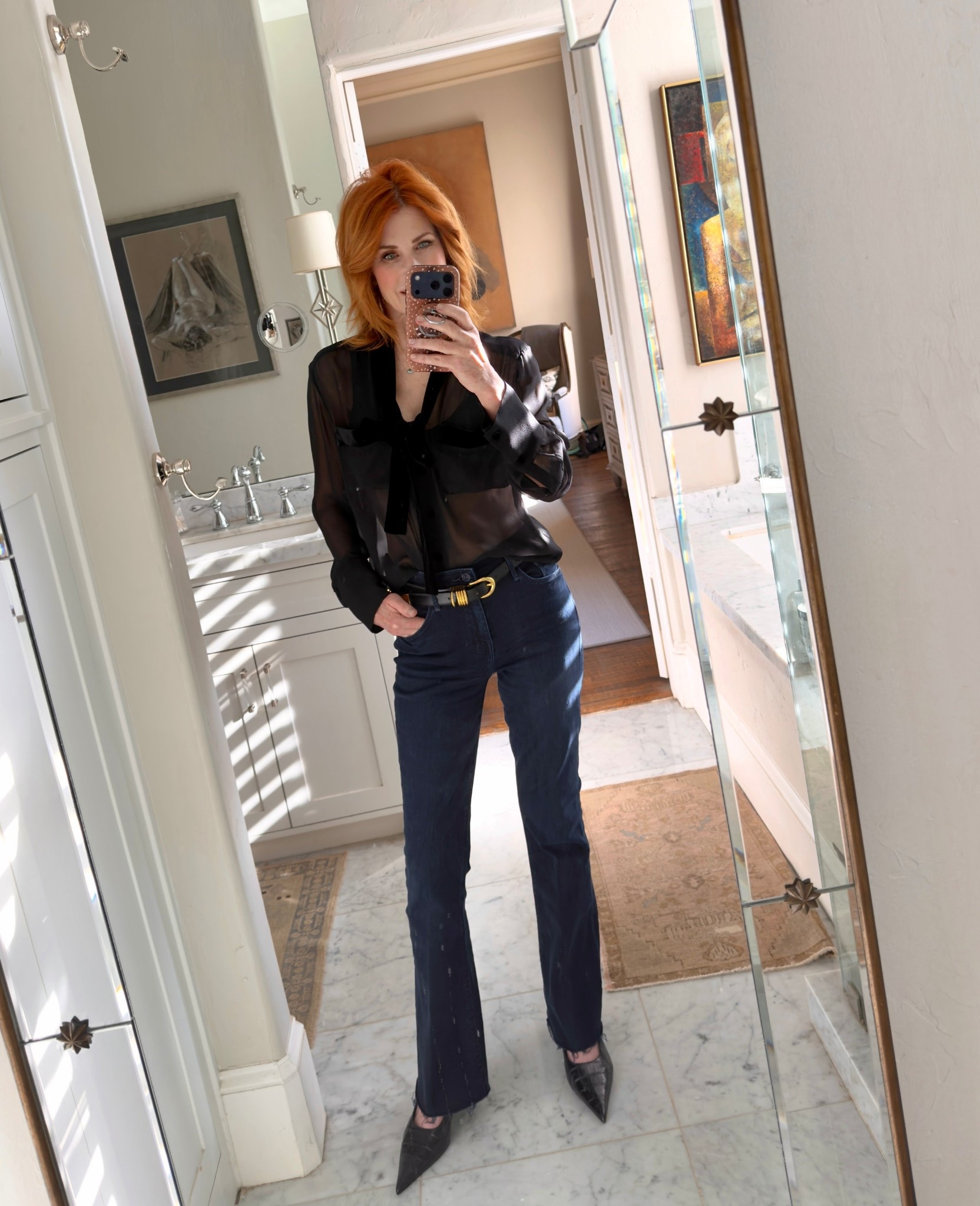 New jeans and my favorite “show top” ( on sale 50% off). Valentine’s Day date night look for me. 

#LTKValentine #LTKootd #LTKOver40