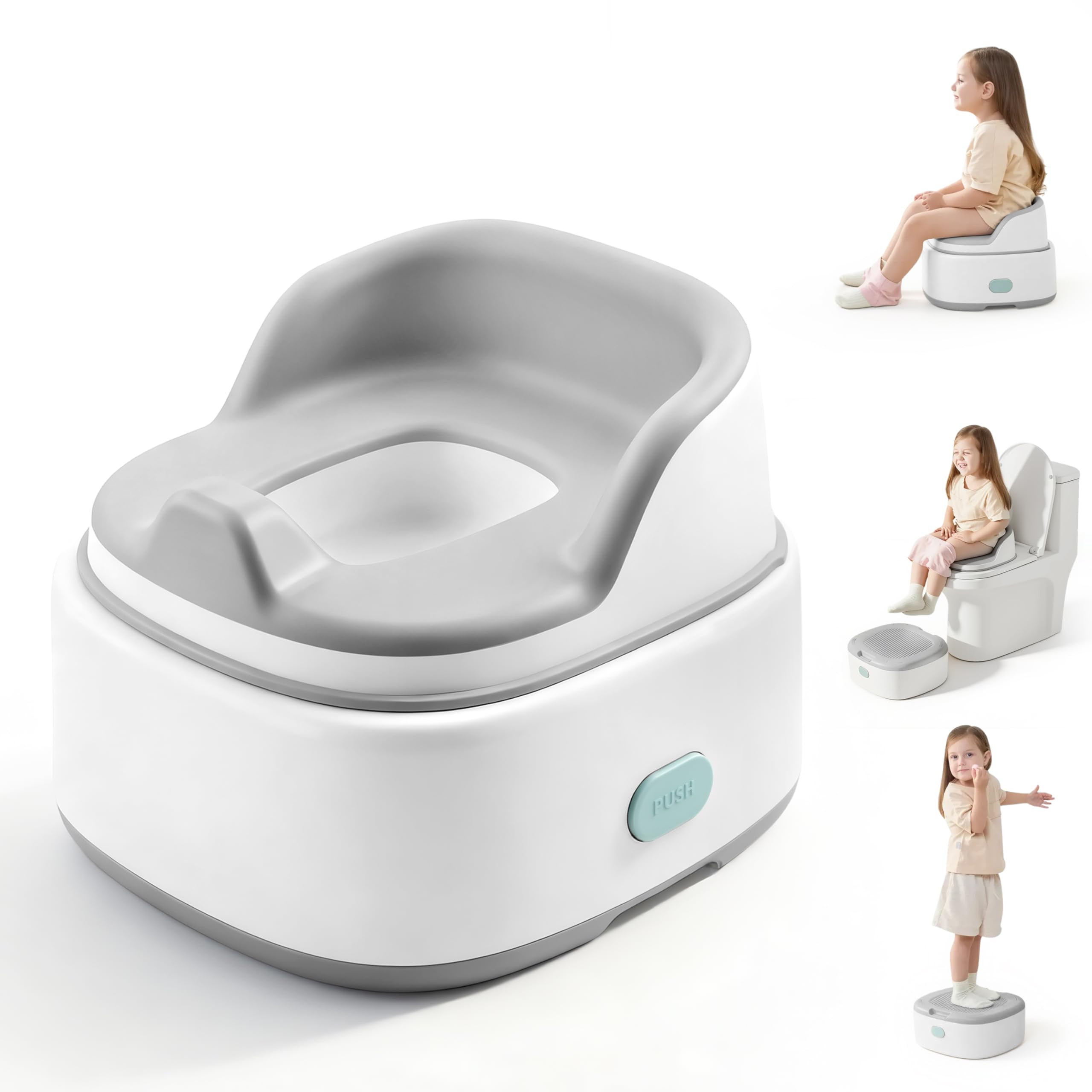lalalark 3-in-1 Toddler Potty Training Toilet, Baby Potty Training Seat & Step Stool with Seamles... | Amazon (US)