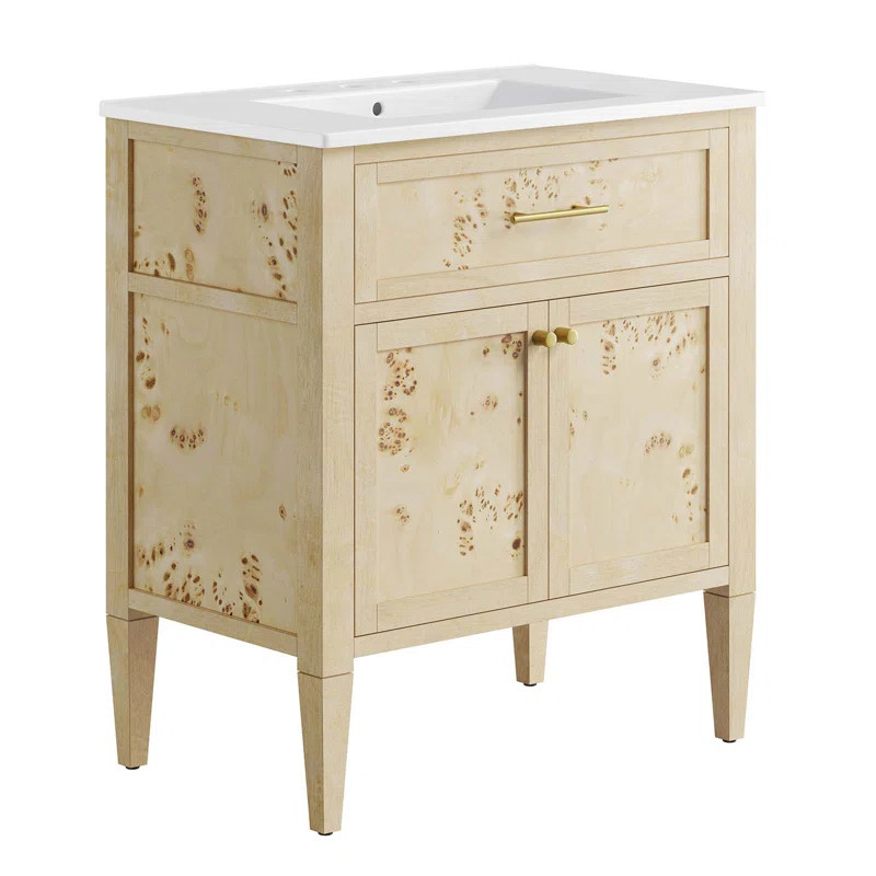 Elysian 30'' Free Standing Single Bathroom Vanity with Manufactured Wood Top | Wayfair North America