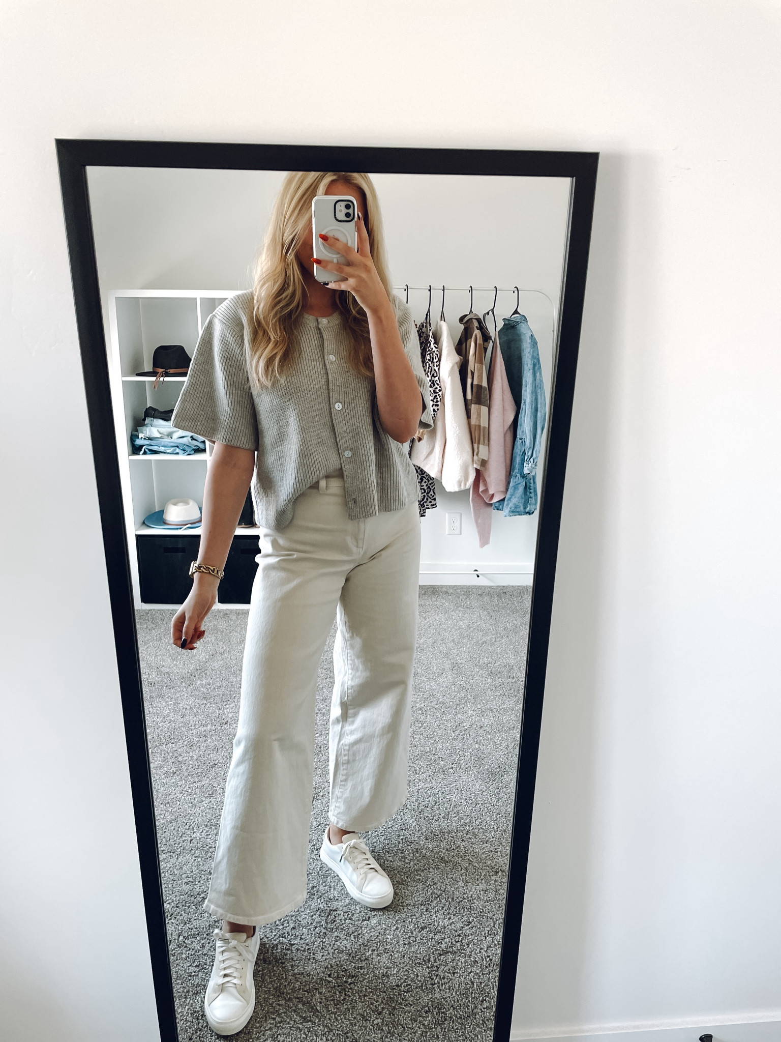 Teacher outfit idea | fall outfit idea
Love this top so much!! And these pants are a go to for me!!

pants: true to size—see sizing chart 
Sweater short sleeve top: wearing M, working buttons + more colors
Sneakers: podiatrist designed, size up half 

| fall outfit | teacher outfit | work outfit | work pants 

#LTKWorkwear #LTKSeasonal #LTKFindsUnder100