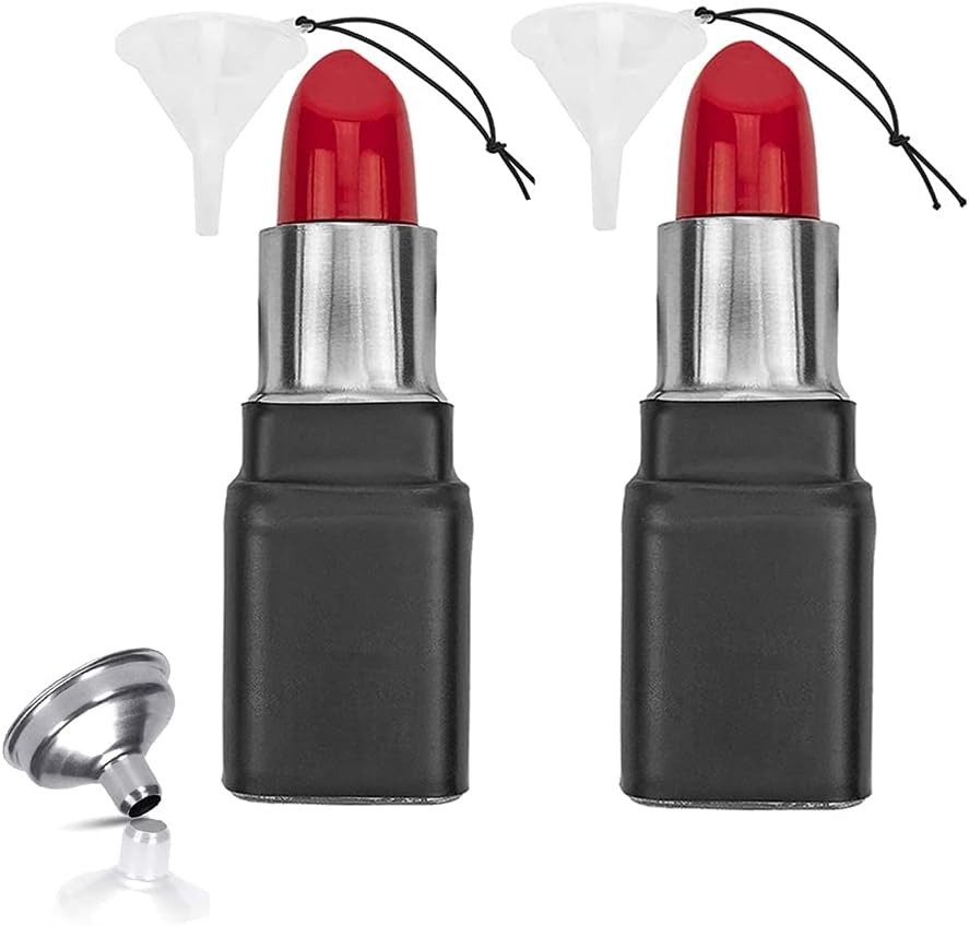 Portable Red Lipstick Liquor Flask Stainless 4OZ Alcohol Flask with Steel Funnel Novelties Funny ... | Amazon (US)