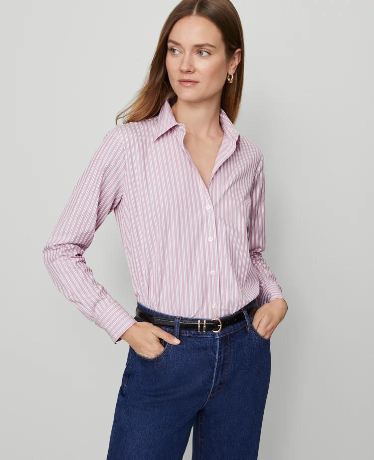 Striped Relaxed Perfect Shirt | Ann Taylor