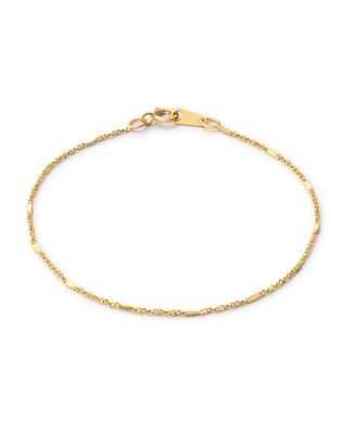 Solid Yellow Gold Singapore Chain Bracelet | Bloomingdale's (US)