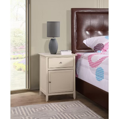 HomeStock Beige Nightstand 28x23x17 with Three Drawers, Contemporary Bedside Table for Bedroom Storage and Rich Stylish Finish | Target