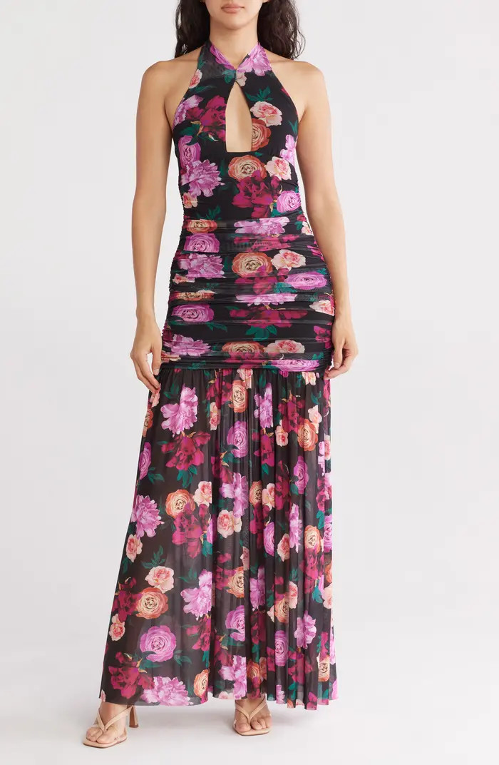 Piper Floral Twist Front Ruched Body-Con Dress | Nordstrom Rack