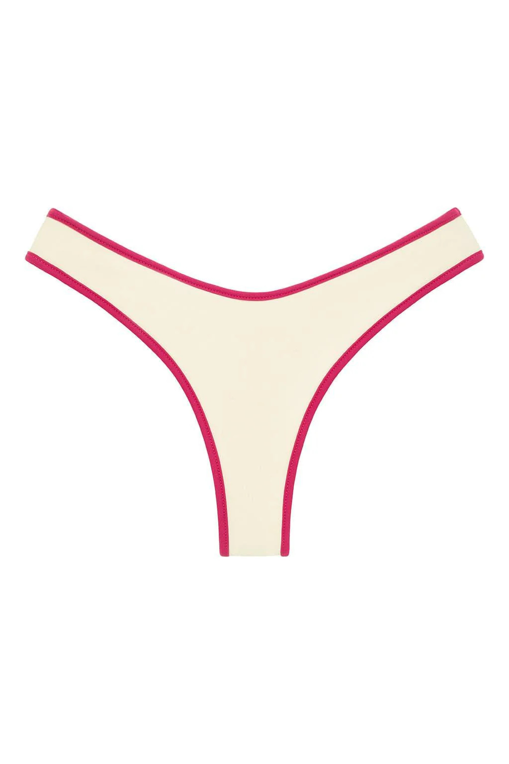 Cream Raspberry Binded Lulu Bikini Bottom | Montce