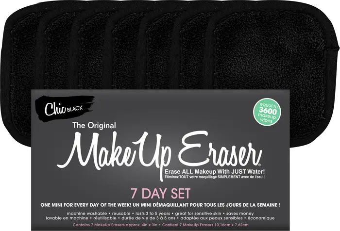 Makeup Eraser Black 7-Day Mini MakeUp Eraser Set | Nordstrom | Nordstrom