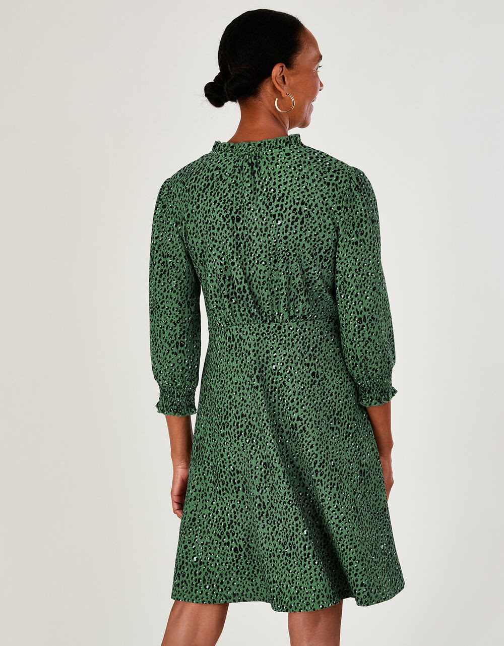 Animal Smock Dress with Recycled Polyester Green | Monsoon (UK)