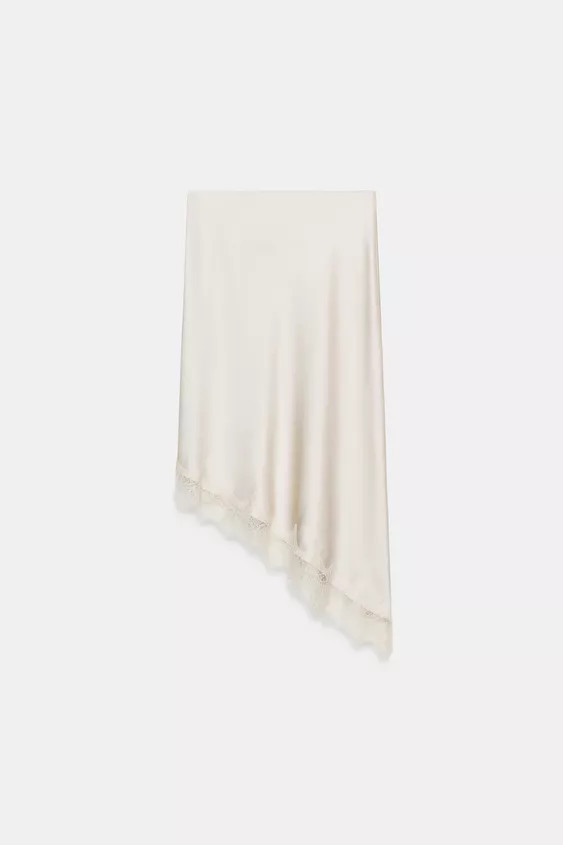 LACE SATIN EFFECT SKIRT | Zara US