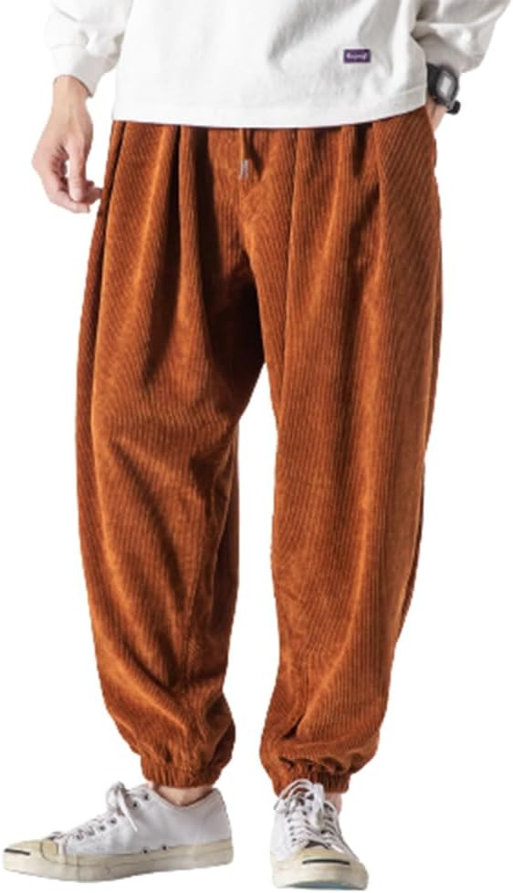 Men's Baggy Corduroy Vintage Cargo Pants Casual Streetwear Elastic Waist Hip Hop Harem Pants Jogg... | Amazon (US)