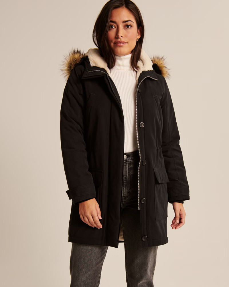 Faux Fur-Lined Military Parka | Abercrombie & Fitch (US)