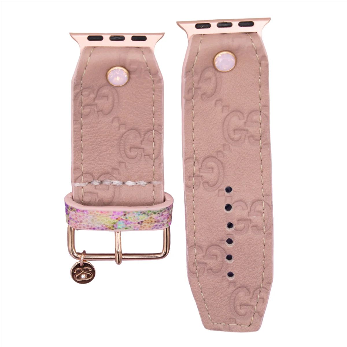 Upcycled Dusty Pink Guccissima Customizable Watchband | Spark*l