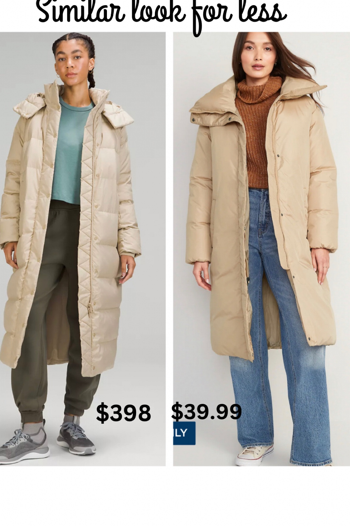 Similar look for less Lululemon wunder puff jacket and old navy jacket 

#LTKstyletip #LTKfit #LTKsalealert