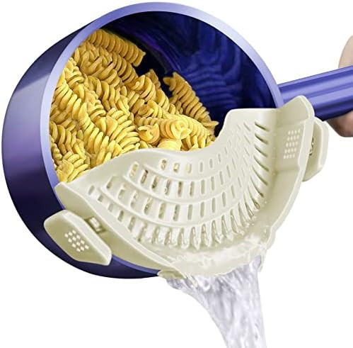 AUOON Clip On Strainer Silicone for All Pots and Pans, Pasta Strainer Clip on Food Strainer for M... | Amazon (US)