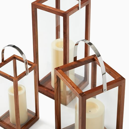 Simple Mango Wood Lanterns | West Elm (US)