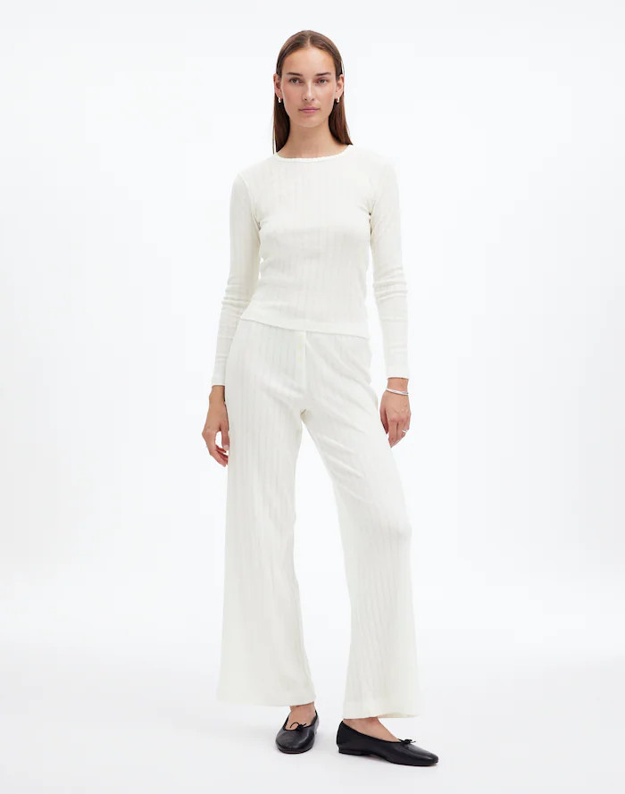 Madewell x LESET Pointelle Perfect Tee &amp; Pant Set | Madewell