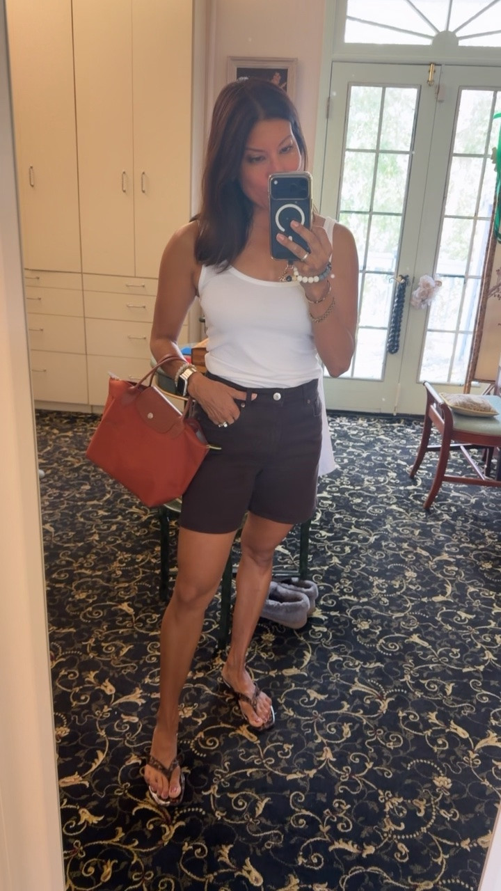Summer OOTD 

Correction tank is old navy 

Went up a size on shorts for relaxed fit size 4 

Tank size small 

Summer style over 60

#LTKootd #LTKPetite #LTKSeasonal