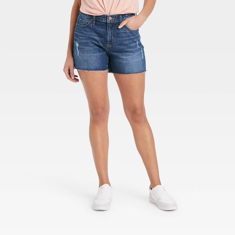 Women's High-Rise Curvy Midi Jean Shorts - Universal Thread™ | Target