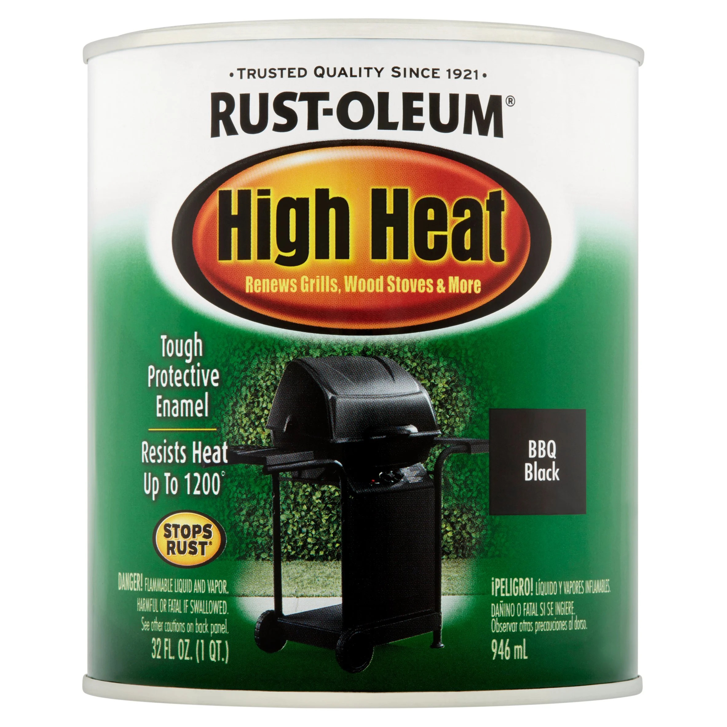 Rust-Oleum High Heat Tough Protective Enamel BBQ Black, 32 fl oz | Walmart (US)