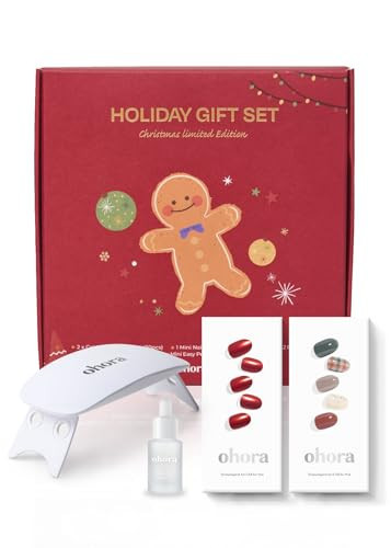 ohora Semi Cured Gel Nail Strips ([2025 Christmas Set] N Red Chrome & N Joy) - Works with Any Lamps, Salon-Quality, Long Lasting, Easy to Apply & Remove | Amazon (US)