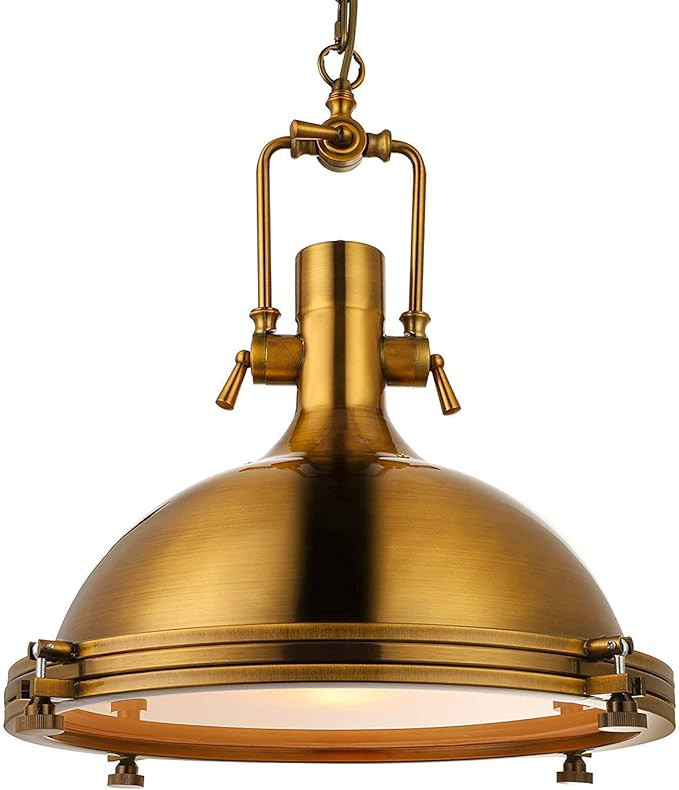 SkyTalent 1-Light Pendant Light 12.6inch Farmhouse Rustic Industrial Pendant Lighting with Metal ... | Amazon (US)