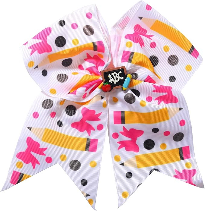 Pencil Hair Bows Clips Back to School Hair Barrettes Polka Dot Big Bow Hair Accessories for Women... | Amazon (US)
